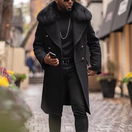 Maiyifu-GJ Men's Winter Wool Blend Trench Coat Mid-Length Double Breasted Pea Coats Casual Business Long Jackets Overcoat2