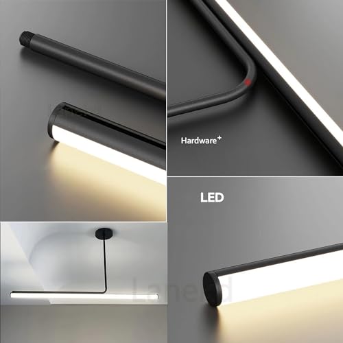 Lustre linéaire moderne avec télécommande suspension LED réglable cuisine - 6