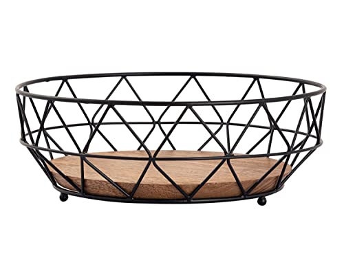 casamia Obstkorb Metall Brotkorb Obstschale rund Neo ø 28 cm H 10 cm Metall schwarz Größe Einzelpackung Cover