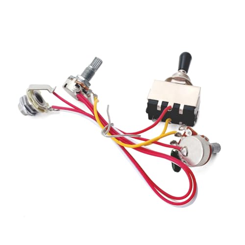 MUCKLILY エレキギター用プリワイ配線ハーネスキット トーン ポット トグルスイッチ 耐久性高材質 簡単取付 ギター初心者対応