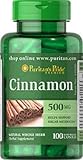 Puritan's Pride Cinnamon 500mg 100 Capsules Support Sugar Metabolism