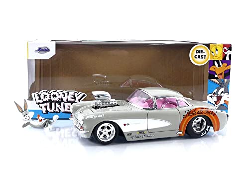 Jada Looney Tunes 1:24 Chevrolet Corvette 1957 y Figura Bugs Bunny miniatura 7