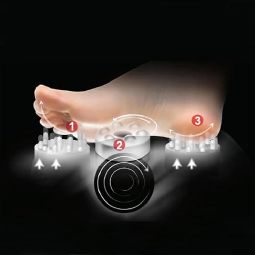 Masajeador de pies Majnesvon 3 en 1 con calor y diseño de zapatilla abierta: amasamiento Shiatsu y compresión de aire, acupuntura y reflexología, color negro para uso doméstico y como regalo miniatura 7