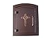 Qualarc MAN-1403-AC Manchester Column Mount Mailbox with"Decorative Cross Logo" in Antique Copper
