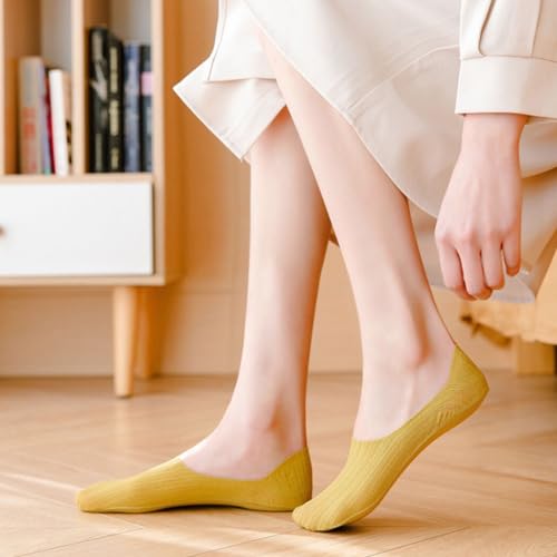 Chewtoyo Meias finas e respiráveis para meninas: 6 pares de meias invisíveis invisíveis antiderrapan