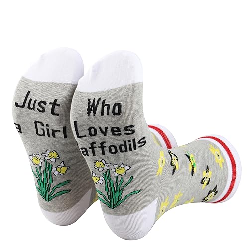 PXTIDY 2 Pairs Daffodil Socks Daffodil Flowers Gift Who Loves Daffodils Socks Spring Easter Gift