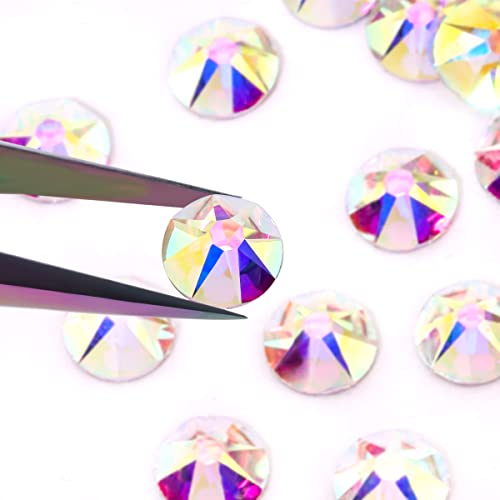 Image of Rhinestones 16 Cut Non Hotfix Flatback Rhinestones for Crafts Glass Nail rhinestones Nail Gems Crystals Rhinestones for Makeup Bags Shoes Decoration DIY(SS8,1440pcs,Crystal AB)