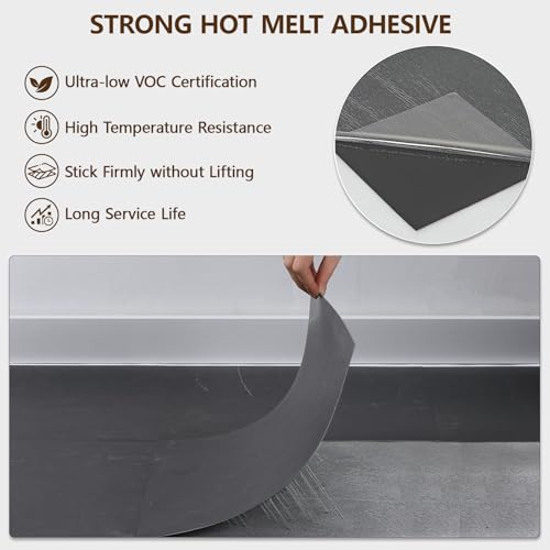 Peel and Stick Floor Tile, 30-Pack 12" x 12" Vinyl Flooring, Waterproof Self-Adhesive Luxury Vinyl Tiles, Easy DIY for Living Room, Kitchen, Dinning Room, RV, Cover 30 Sq. Black Vein Marble by ACCOR HOME - Used condition - Image 5