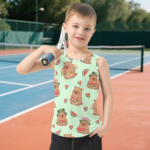 Boys' Tank Top Shirt Capybara Watermelon Pattern Sleeveless T-Shirts 6