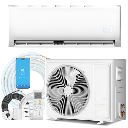 TMYICE 18000 BTU Wifi Enabled Mini Split Air Conditioner, Works with Alexa, 19 SEER2 230V Split AC Unit and Heat Cool Up to 1250 Sq.Ft, Ductless Inverter System with Heater Pump & Installation Kits
