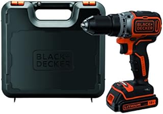 Black+Decker Akku-Bohrschrauber, Bohrmaschine (18 V 1.5Ah, bürstenloses 2-Gang-Getriebe, 1 Stück) BL186K