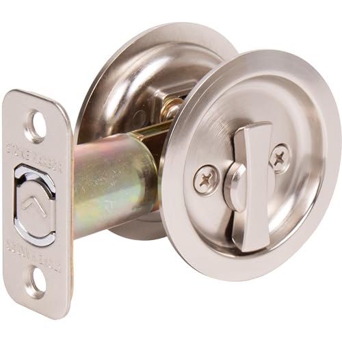 Cerradura redonda para puerta empotrada Stone Harbor Hardware, función de entrada con llave, contrahuella de 2-3/8", acabado niquel satinado miniatura 2