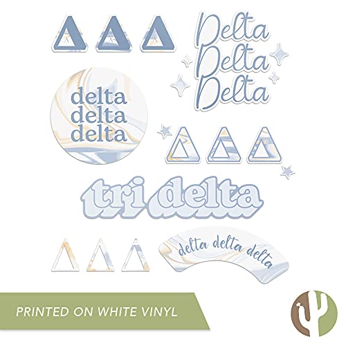 Pegatina de coche Delta Delta Delta vinilo mármol para personalizar botellas 6