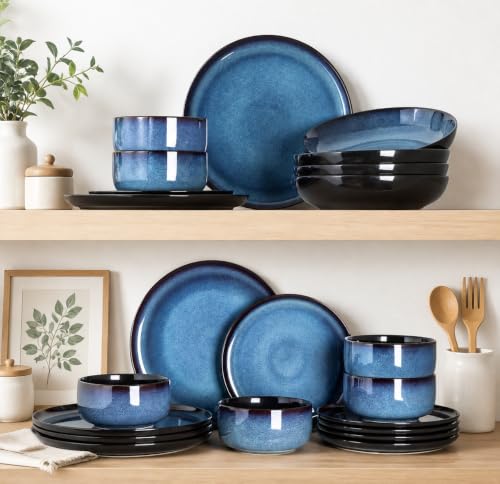 Image of LERATIO Ceramic Dinnerware Sets for 4,12-Pcs Porcelain Plates and Bowls Set