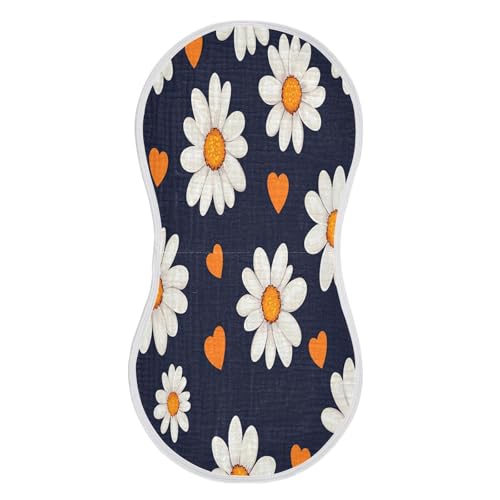 Beautiful Flowers Burp Cloths Cotton Baby Washcloths,Large 22x11in Burping Cloth Absorbent and Soft for Newborn Baby Boys and Girls,1 Pack