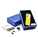 JOBON MINI Flint Torch Lighter, Adjustable Continuous Triple Jet Flame Refillable Portable with Cutter Punch Gas Window (Butane Not Included)(Yellow)