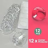 Baby Proofing Corner Guards – 12PCS Clear Table Edge Protectors for Kids, Strong Adhesive Safety Guards for Furniture, Includes Backup Tape - Image 2