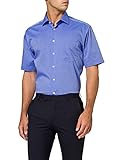 Material: 100% Baumwolle Seidensticker Herren Regular Kurzarm mit Kent-kragen Bügelfrei Businesshemd, Blau (Mittelblau 14), 49