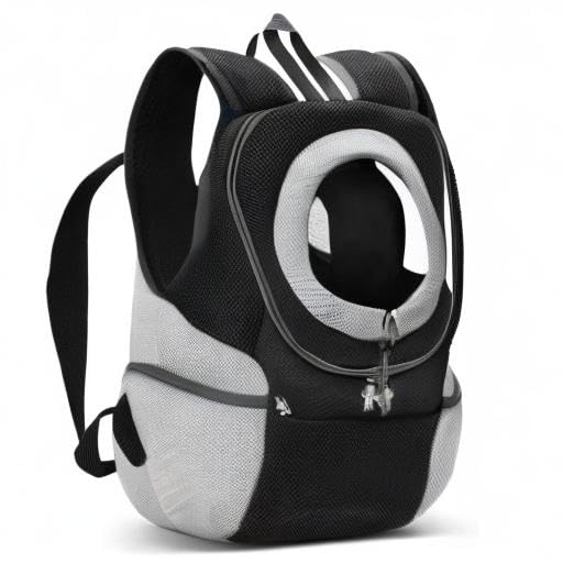 ALLSOPETS Hunderucksack, Tragbarer Haustierträger für Kleine Hunde und Katzen, Fahrrad- und Motorrad-Träger für Wandern, Camping und Outdoor (Kohlschwarz, M)