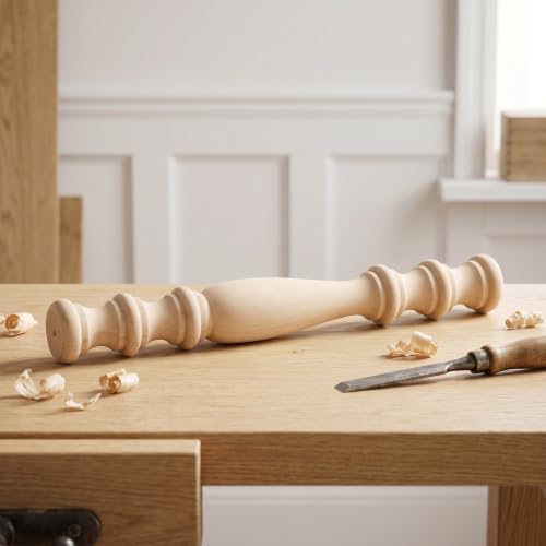 Balaustres de madera sin pintar de 40 cm para columnas de barandilla 4