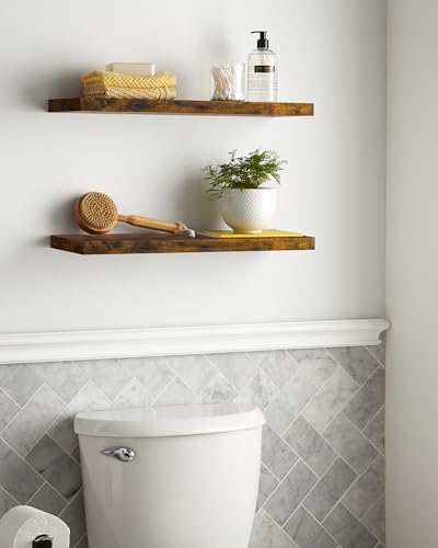 image for BAYKA Floating Shelves, 22.5 inches Rustic Wood Wall Shelves for Bathr