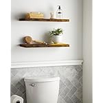 BAYKA Floating Shelves, 22.5 inches Rustic Wood Wall Shelves for Bathroom，Bedroom, Living Room, Kitchen & Book, Hanging Display Decor Organization Shelf with 22 lbs Capacity (Rustic Brown) - Image 4