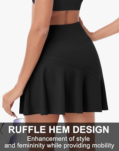 Swim Skirts for Women Tummy Control - High Waisted Ruffle Tankini Swimsuit Bathing Suit Bottoms with Zipper Pocket2