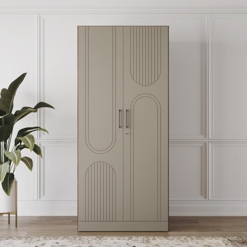 Image of Wakefit Wardrobe for Bedroom | 3 Yr Warranty | Cupboard for Bedroom, Almirah, Wooden Wardrobe, Comes with LED light, Multi-Shelves, Drawer & Hanger, Density:680-750 kg /m, Free Installation(Tyrian-CB)