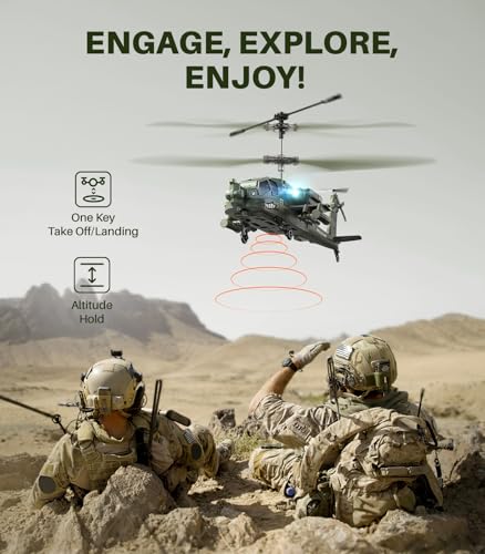 SYMA RC Helicopters, S51H Remote Control Helicopter 2.4GHz Military Army Toys for Boys Girls Kids with Altitude Hold, One Key Take Off/Landing, LED Light, Low Battery Reminder - Image 4
