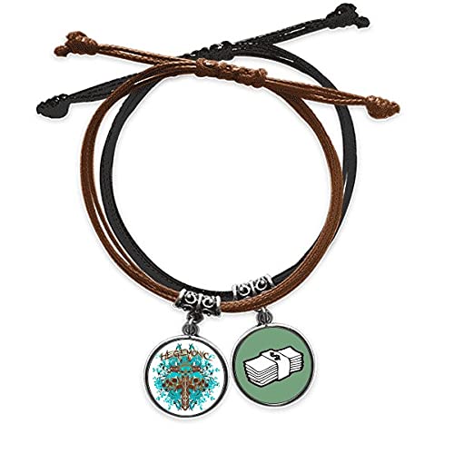 Pulsera de cuero calavera graffiti azul para lucir en tus conciertos