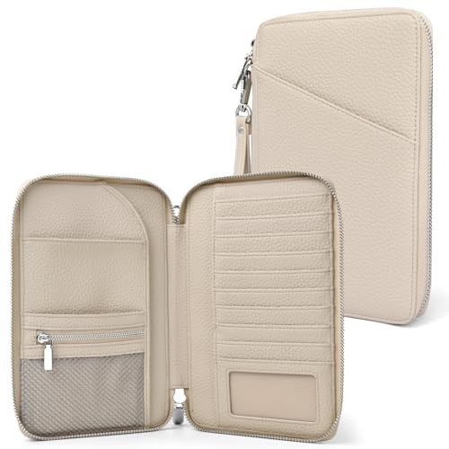 Wasenn 母子手帳ケース お薬手帳 ケース 診察券ケース 多機能 軽量 通帳・保険証対応・キャッシュカード 手提げ紐付き オフホワイト