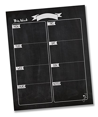 Jennakate Magnetic Weekly Chart Chalkboard Design Calendar - Task Manager to Do List