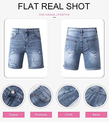 Dokotoo Men's Distressed Classic Fit Denim Shorts #TOP22
