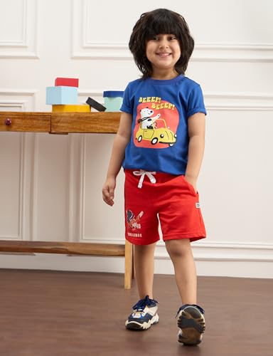 Image of Amazon Brand - Symbol Boys 100% Cotton Graphic Printed Half Sleeves T-Shirt | Age 2-6 Years (Available in Combo Pack of 3 and 5)
