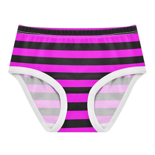 Black Hot Pink Stripe Toddler Girls's Underwear 2T