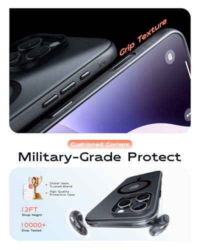 Maledan for iPhone 16 Pro Max Case - Magnetic 16 Pro Max Case Compatible MagSafe, Cute Slim Translucent Black Phone Case for Apple iPhone 16 Promax Case Accessories [Anti-Slip] [Camera Control Button] — view 3