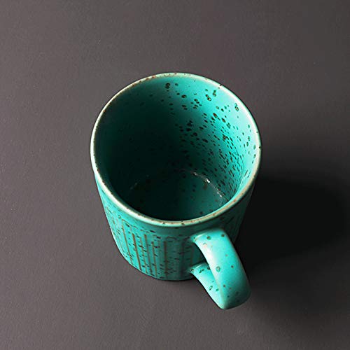 Taza de café divertida de cerámica estilo retro europeo verde 6