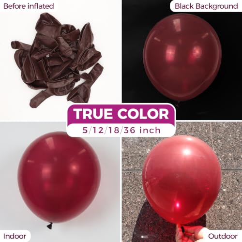 Image of Bezente Burgundy Balloons Latex Party Balloons 100 Pack 12 inch