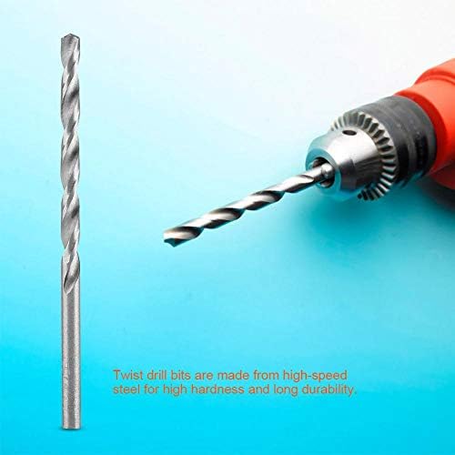 Zerodis 10pcs High Speed Steel Straight Shank Twist Drill Bit Electrical Spiral Full Grinding Drilling Tools Accessory for Metal Wood(4mm)
