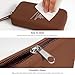 Silicone Small Makeup Bag Pouch for Purse, Travel Toiletry Bag Cute Portable Cosmetic Bag Waterproof Makeup Storage Bag Mini Zipper Clutch Makeup Organizer for Makeup, Beauty Tools (Small Brown)
