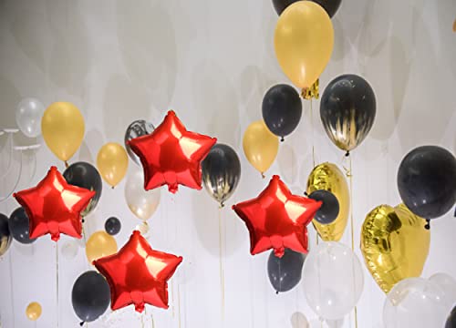Image of 18 Inch Red Star Balloons, Aluminum Foil Balloon Mylar Balloon for Birthday, Wedding, Baby Shower, Party Decoration,10Pcs