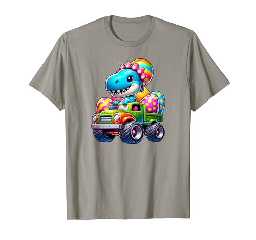 Cute T Rex Happy Easter Monster Truck Niños Niñas Camiseta