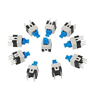 50 Pcs Push Switches - Toggle/Locking (Camay Switch) for Electronics - Durable Components for Reliable Circuit Control By TPS
