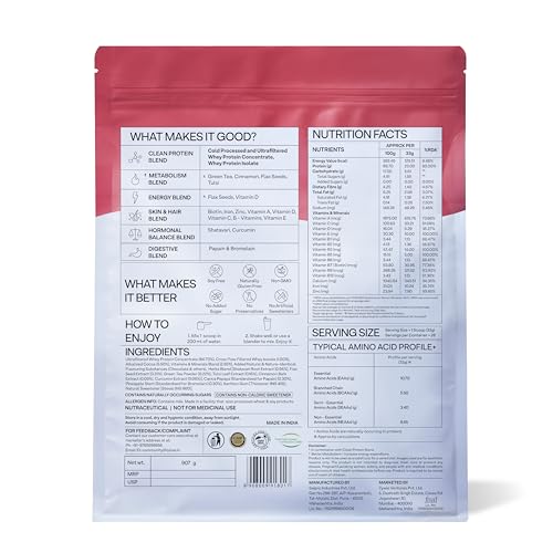 Image of OZiva Protein & Herbs for Women (Chocolate) I Manage Weight, Energy & Metabolism | Clean Protein, Shatavari, Green Tea I No Added Sugar, 2lbs (907gm)