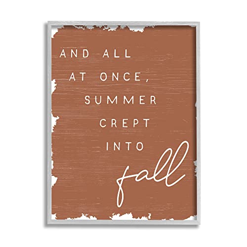 Stupell Industries at Once Summer Into Fall Phrase Orange Pattern,