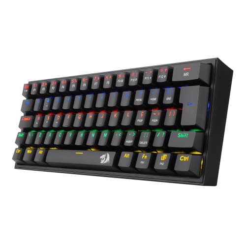 Teclado Mecanico Gamer Fizz Rainbow Preto Switch Azul