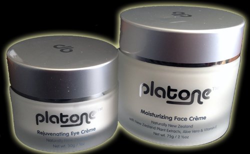Platone Gift Pack ~ Moisturizing Face Creme 2.5oz. ~ Rejuvenating Eye Creme 1oz.