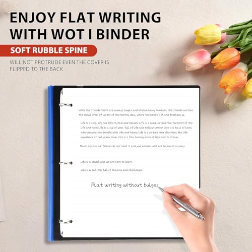 Image of WOT I 12-Pack Telescoping 3 Ring Binder(0.75 inch), Expandable Flexible Binder - Patented Design for Easy Portability, Holds 8.5 inchx11 inch Paper, Assorted Colors, School Office Supplies