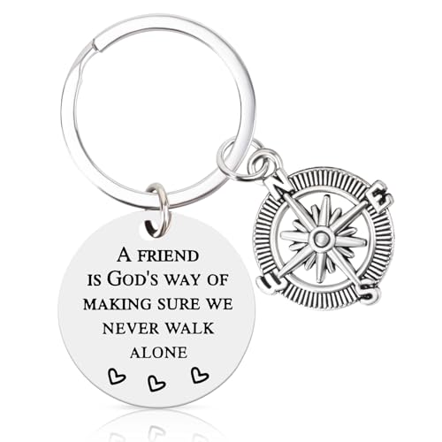 Mahrokh Best Friend Keychain for Women Men – Friendship Compass Keychain Gifts for Best Friends,...