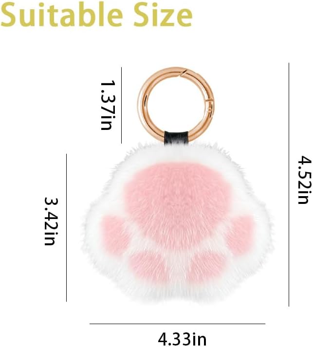 Cat Paw Keychain Plush Cat Key Chain for Purse Charms for Handbags Kawaii Fluffy Keychain Animal Paw Keyring for Bag image 4